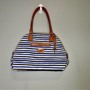 Brighton Vera Collection Nautical Blue and White Striped Shoulder Bag